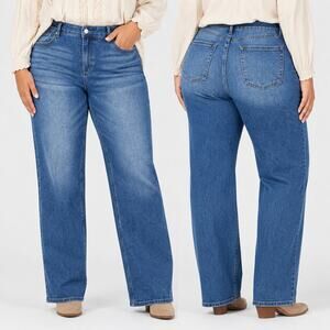 Flamingals Plus Size 3XL Straight Leg Jeans Dark Wash NWT
